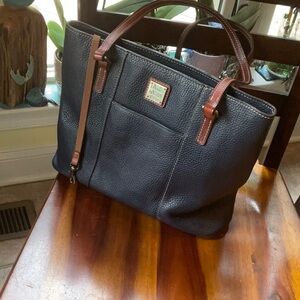 Dooney & Bourke Navy Blue Leather Tote Bag